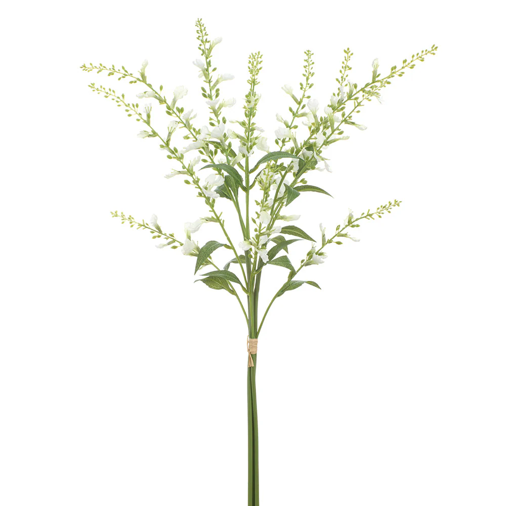 26" Lavender Silk Flower Stem Bundle -White (Pack of 6)