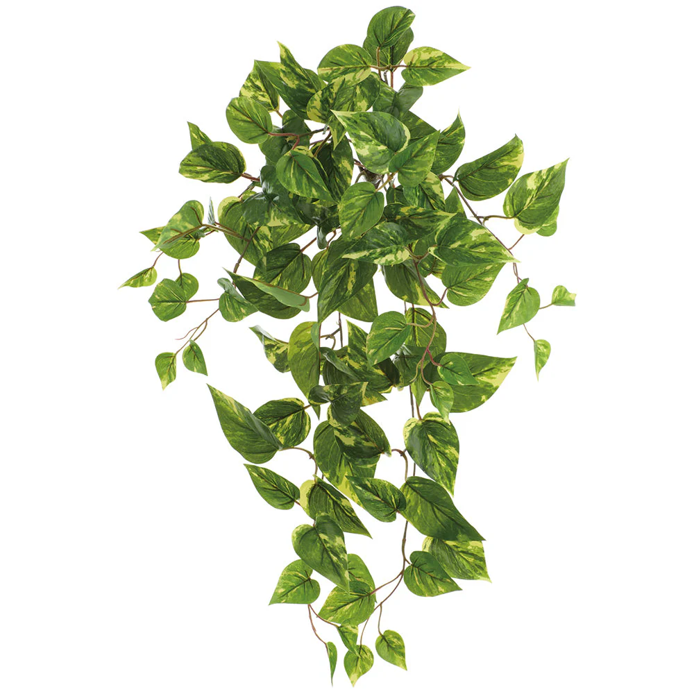 26" Outdoor UV-Resistant Artificial Hanging Pothos Leaf Plant -Yellow/Green (Pack of 12)