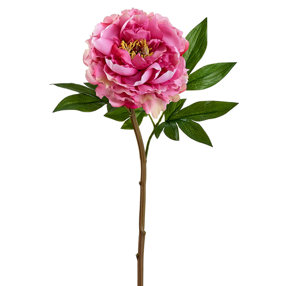 26" Real Touch Peony Faux Flower Stem -Cerise (Pack of 12)