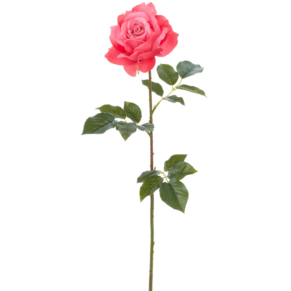 26" Real Touch Rose Silk Flower Stem -Beauty (Pack of 12)