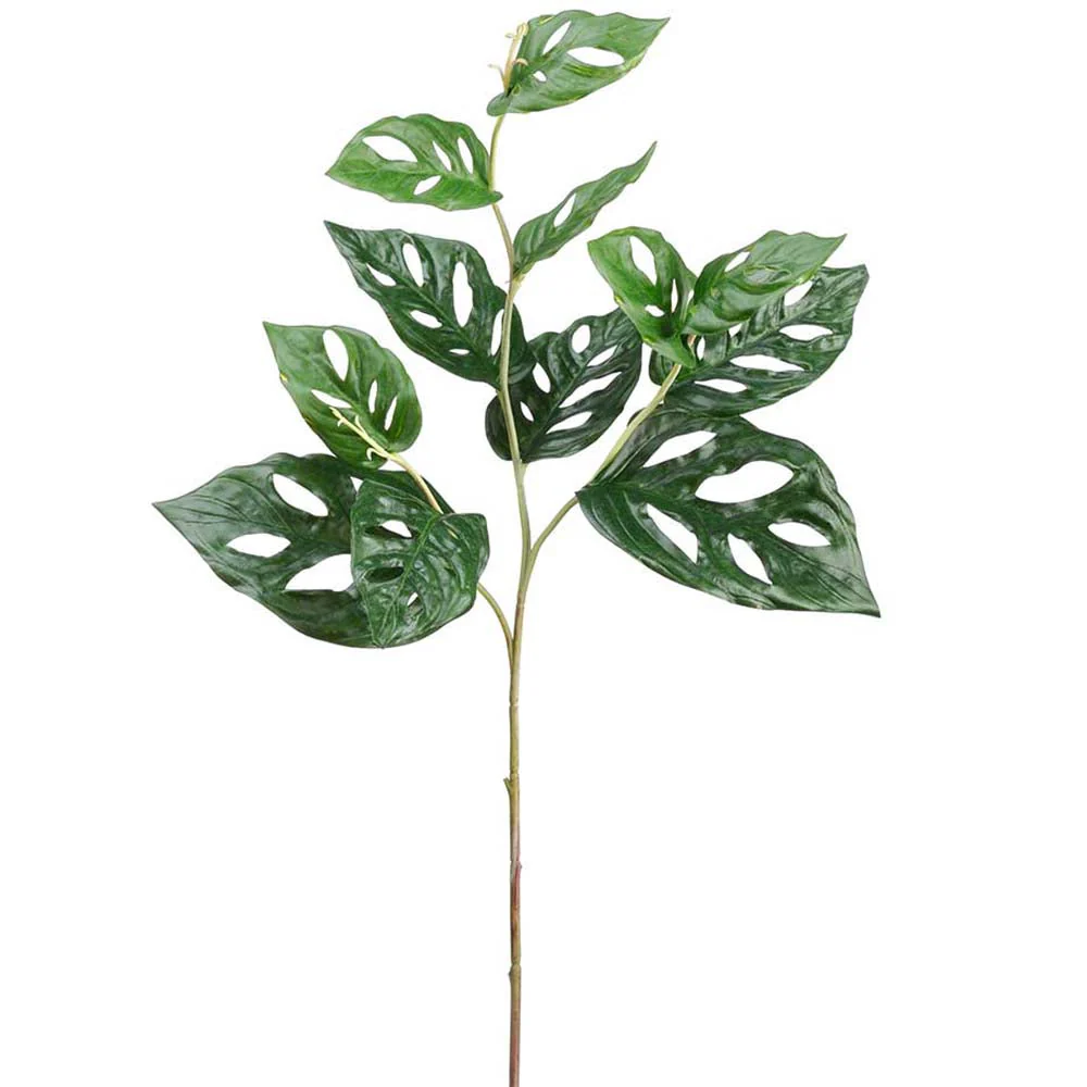 26" Real Touch Split Leaf Philodendron Monstera Silk Leaf Stem -Green (Pack of 12)