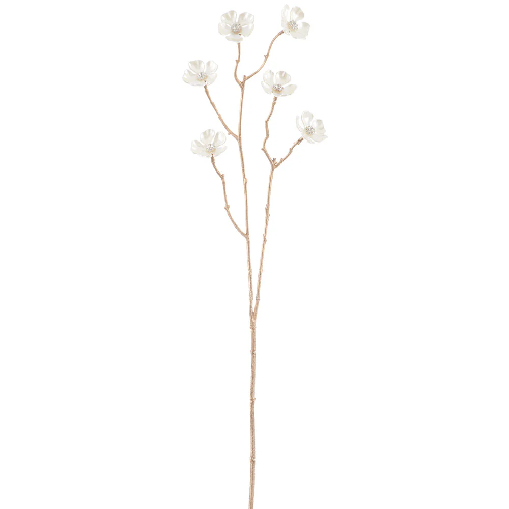 26" Rhinestone Artificial Flower Stem -Pearl (Pack of 12)