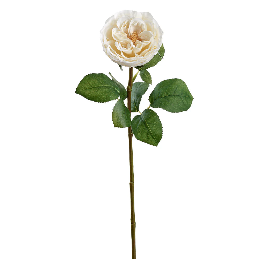 26" Rose Silk Flower Stem -Cream (Pack of 12)