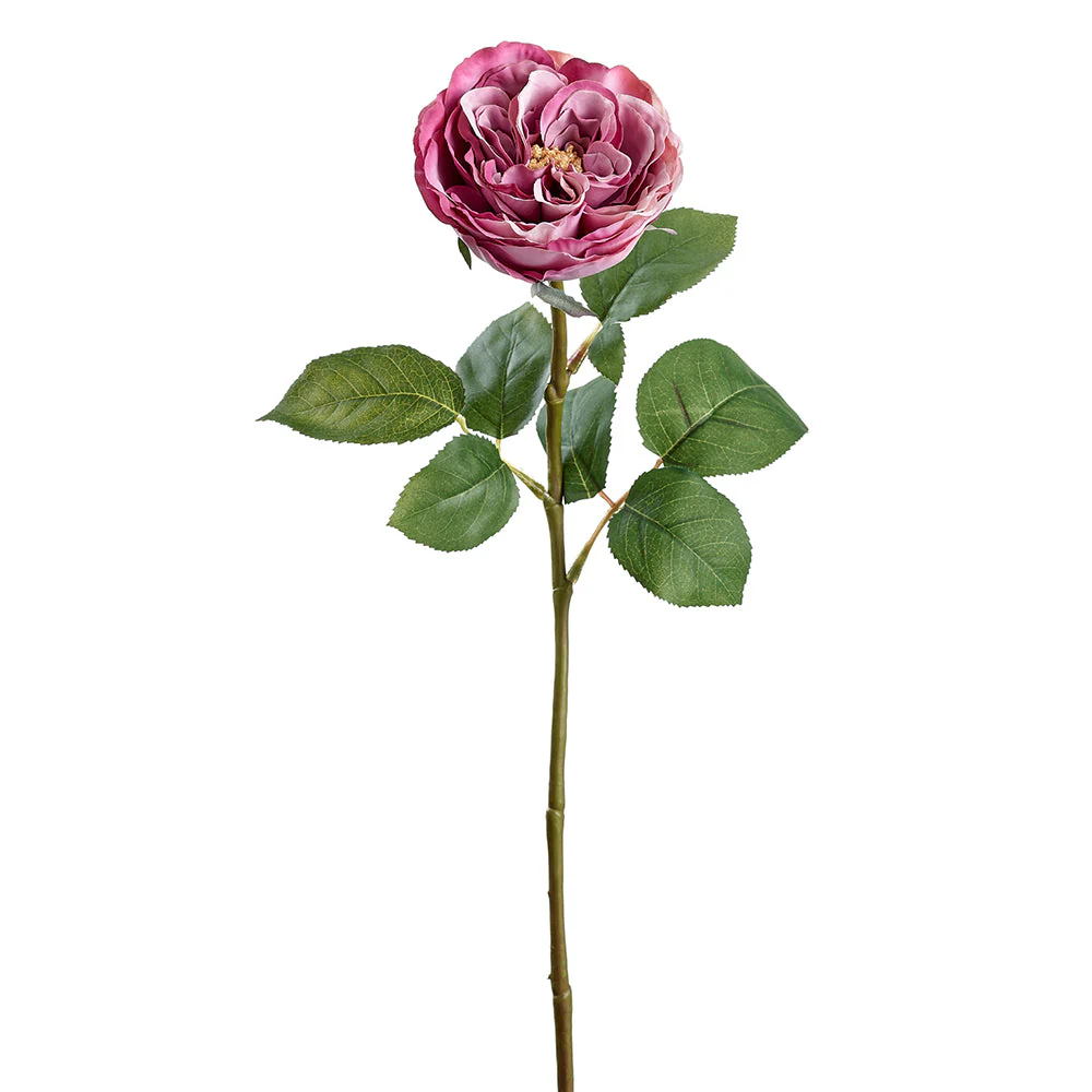 26" Rose Silk Flower Stem -Fuchsia (Pack of 12)