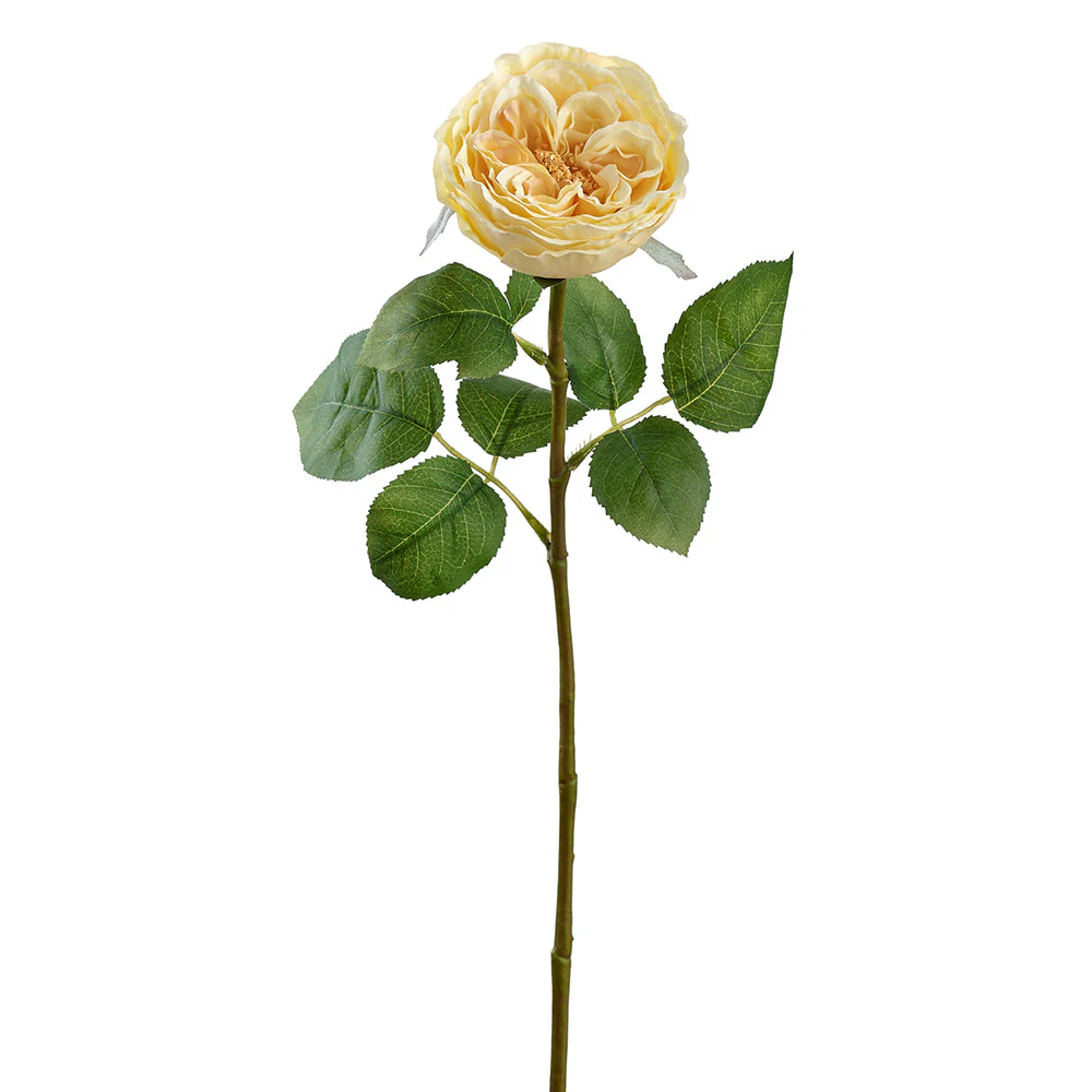 26" Rose Silk Flower Stem -Yellow (Pack of 12)