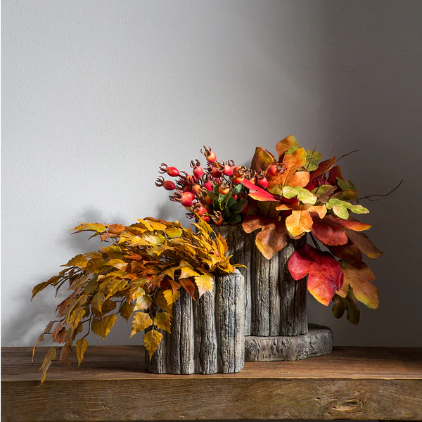 26" Silk Birch Leaf Stem -Mustard/Green (Pack of 12) - Image 2