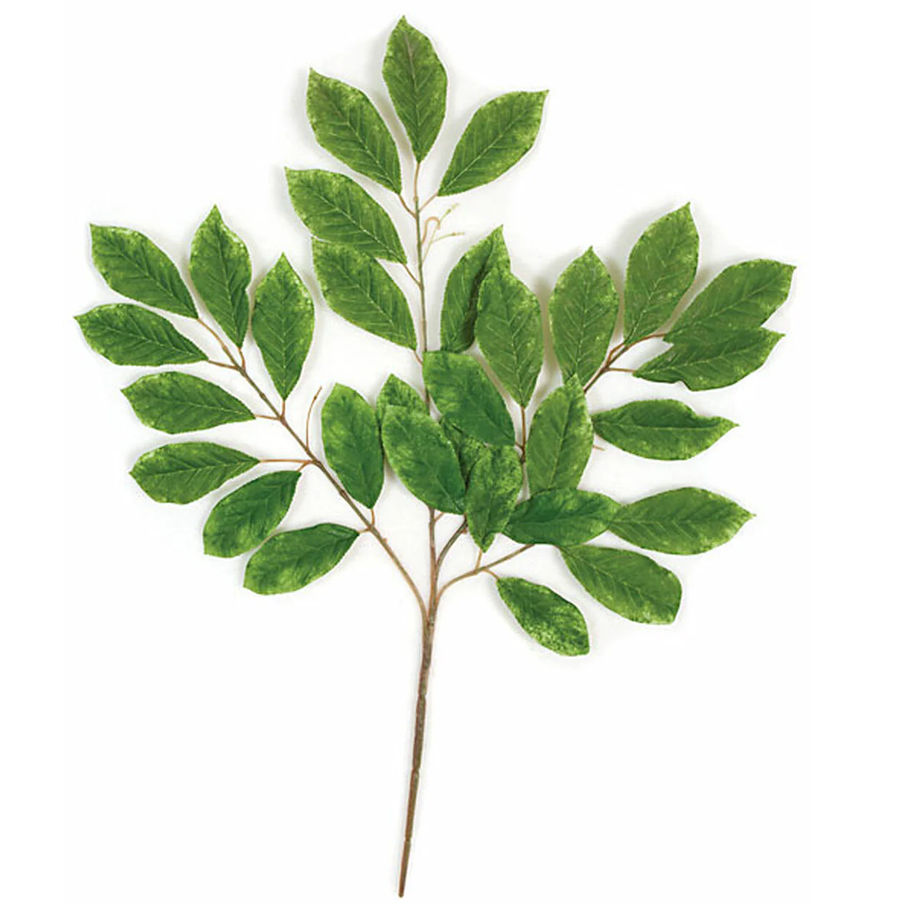 26" Silk Cherry Leaf Branch Stem -2 Tone Green (Pack of 12)