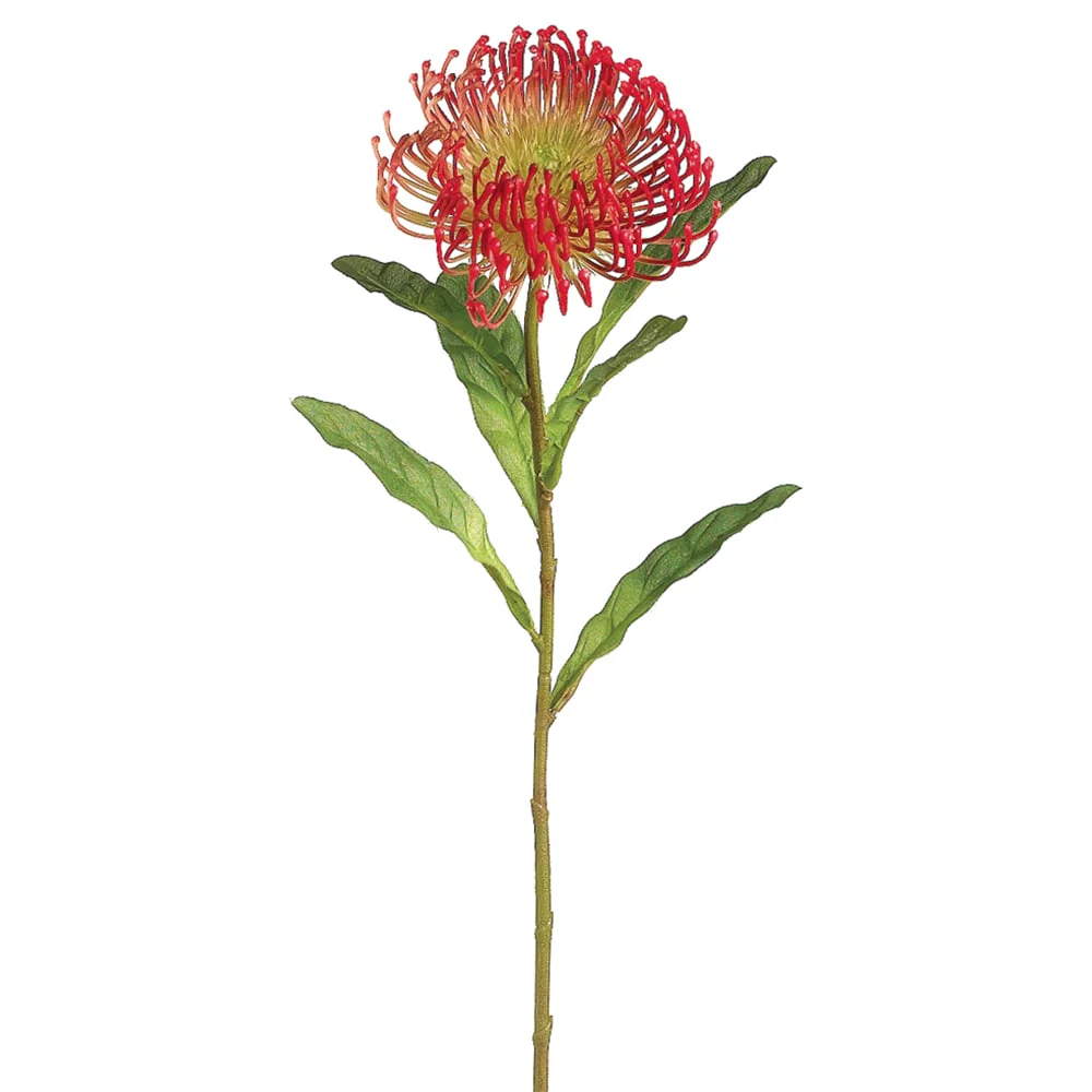 26" Silk Open Needle Protea Flower Spray -Coral (Pack of 12)
