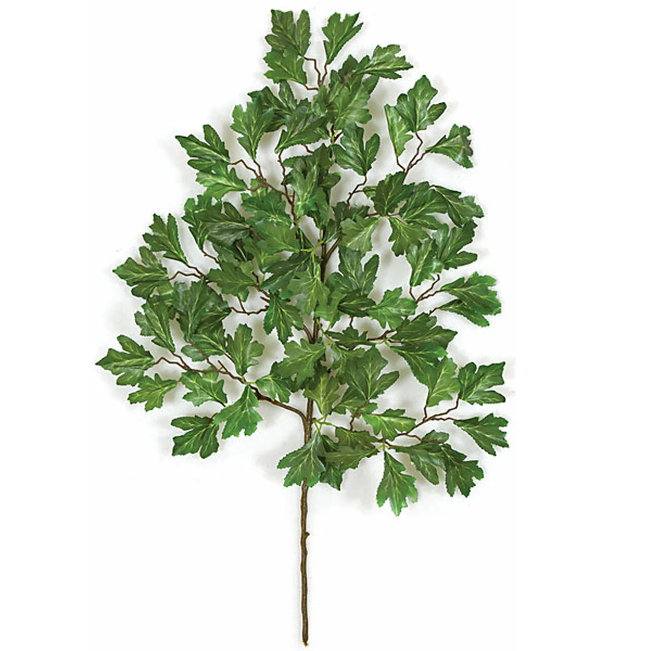 26" Silk Scarlet Oak Leaf Stem -Green (Pack of 12)