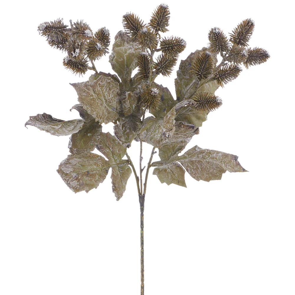 26" Thistle Artificial Flower Stem -Green/Brown (Pack of 12)