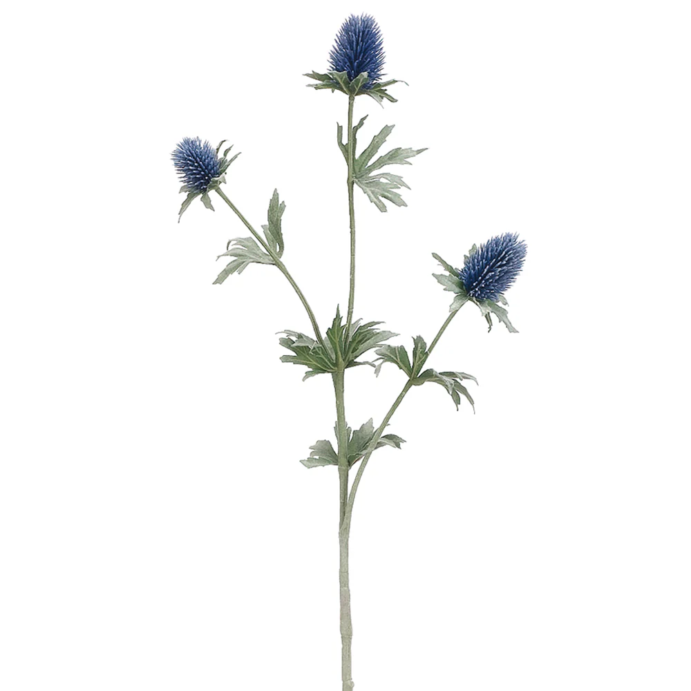 26" Thistle Artificial Flower Stem -Navy Blue (Pack of 12)