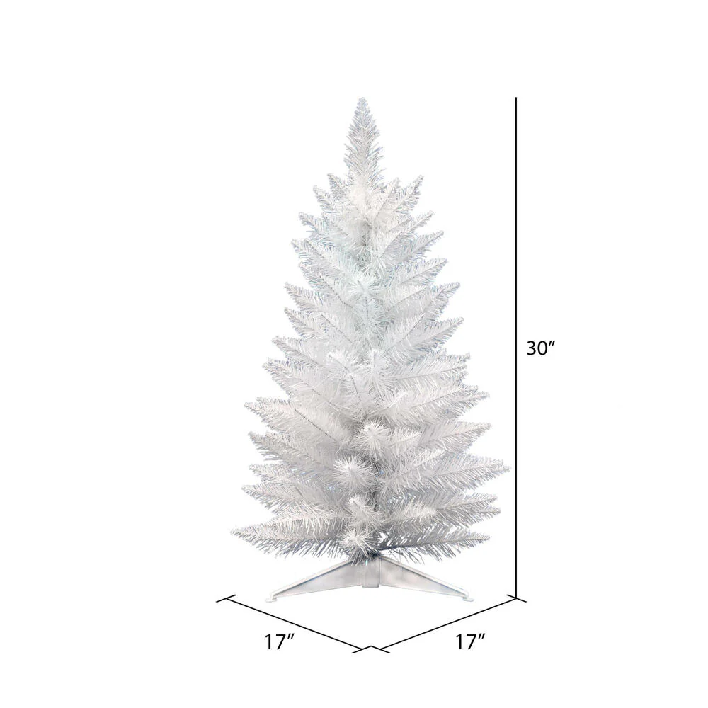 2'6"Hx17"W Pencil Sparkle White Spruce Artificial Christmas Tree, Unlit -White - Image 3