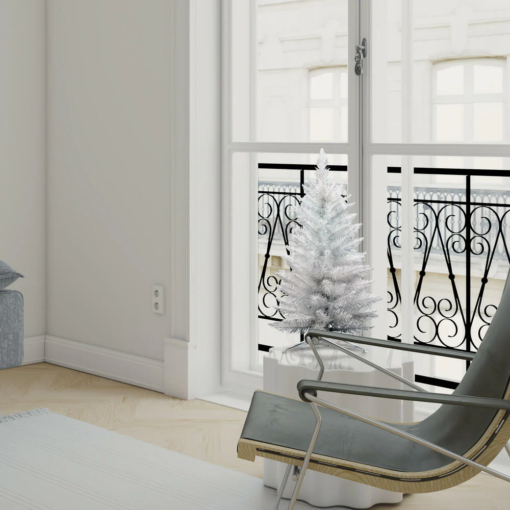 2'6"Hx17"W Pencil Sparkle White Spruce Artificial Christmas Tree, Unlit -White - Image 5