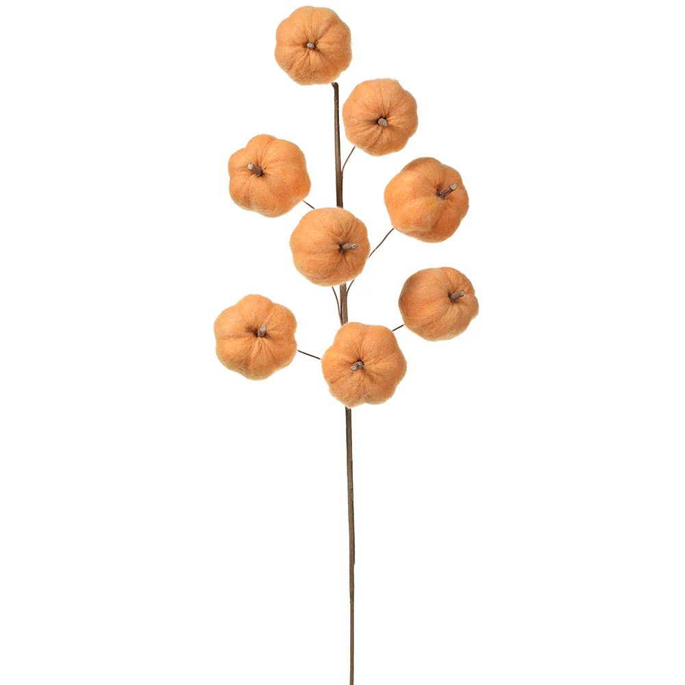 27.5" Artificial Felt Pumpkin Stem -Orange (Pack of 6)