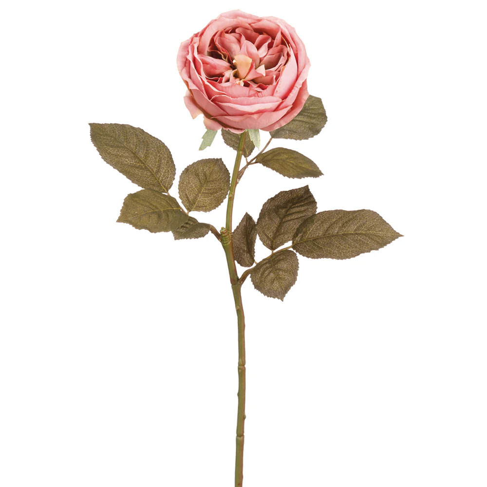 27.5" Silk English Rose Flower Spray -Mauve (Pack of 12)
