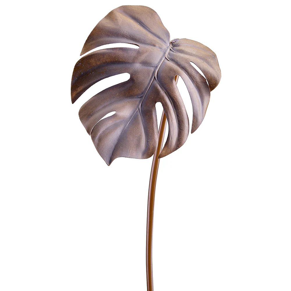 27.5" Silk Split Leaf Philodendron Palm Leaf Stem -Brown (Pack of 12)