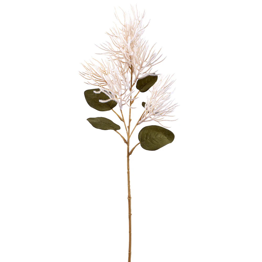 27.5" Smoke Bush Leaf Artificial Stem -Dark Cream (Pack of 12)
