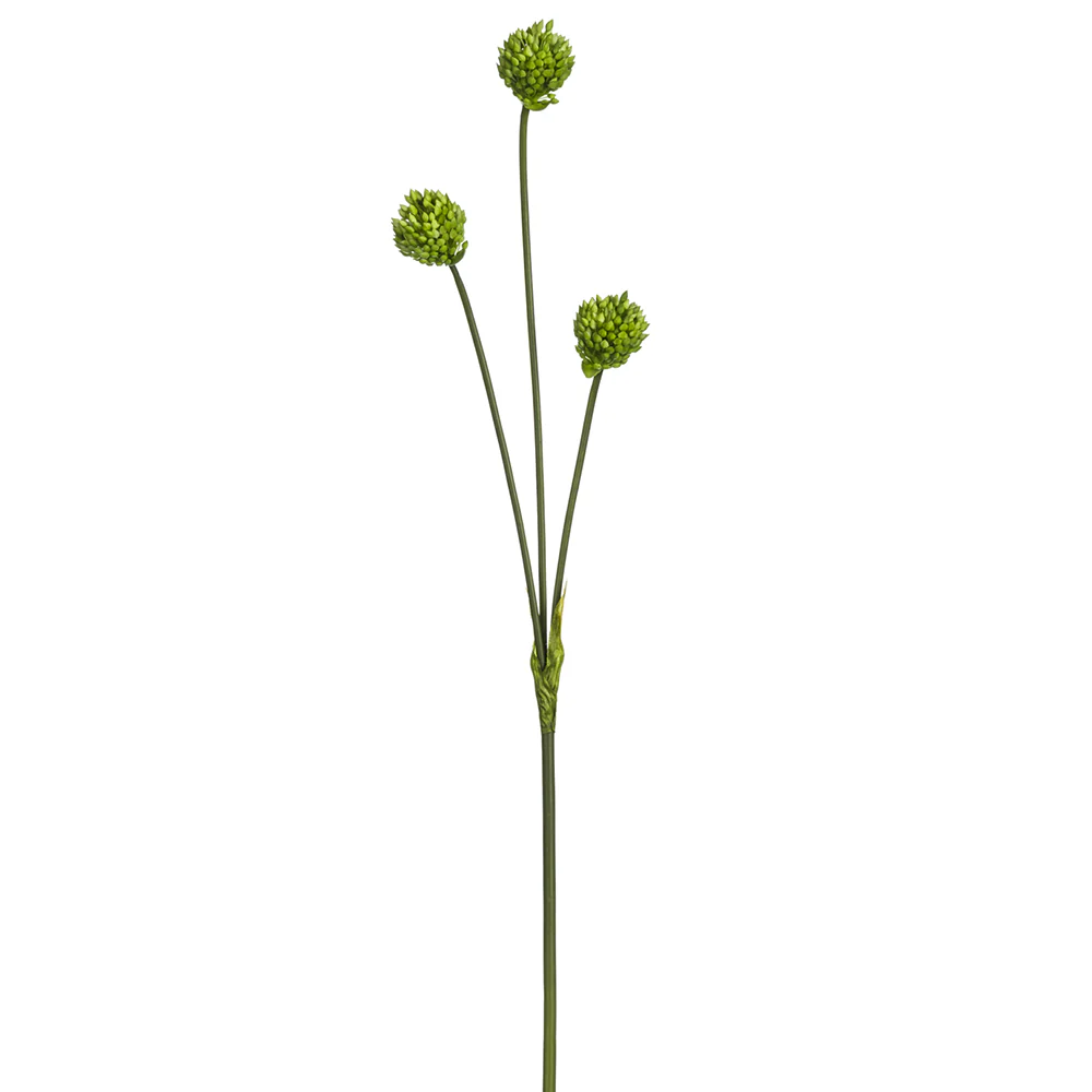 27" Artificial Allium Flower Stem -Green (Pack of 12)