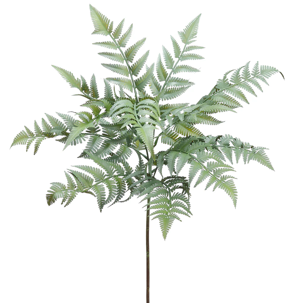 27" Artificial Fern Leaf Stem -Green/Gray (Pack of 12)