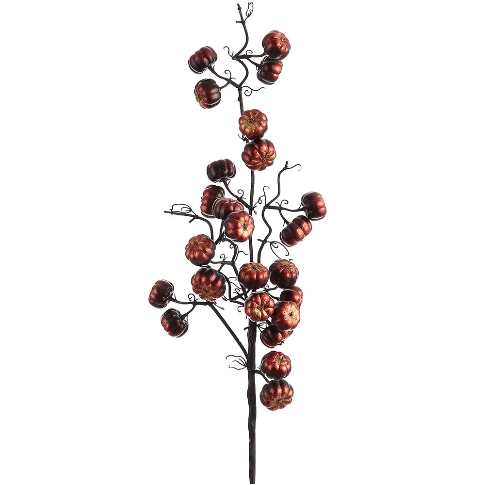 27" Halloween Artificial Pumpkin Stem -Black/Plum (Pack of 6)