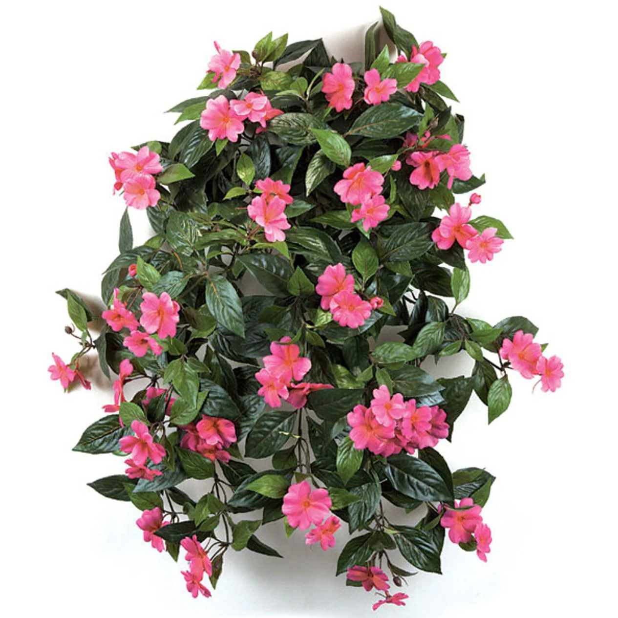 27" Hanging Silk Impatiens Flower Bush -Fuchsia (Pack of 6)