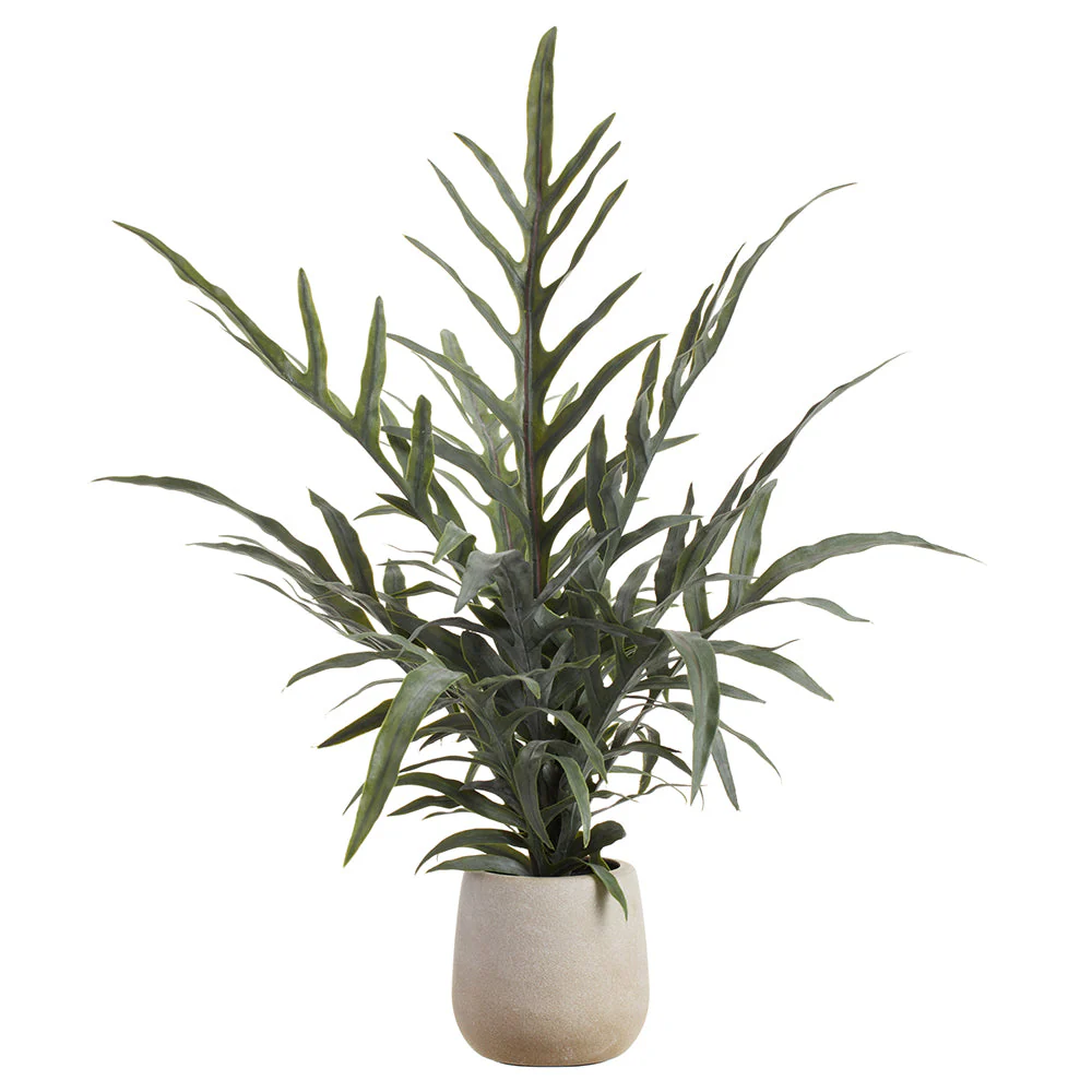27" Java Fern Leaf Silk Plant w/Plastic Pot -Green (Pack of 4)