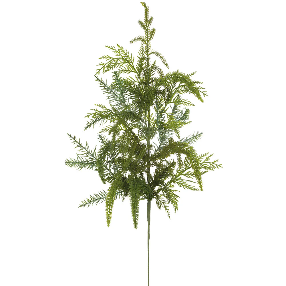 27" PE Soft-Touch Artificial Mixed Cedar & Pine Stem -Green (Pack of 12)