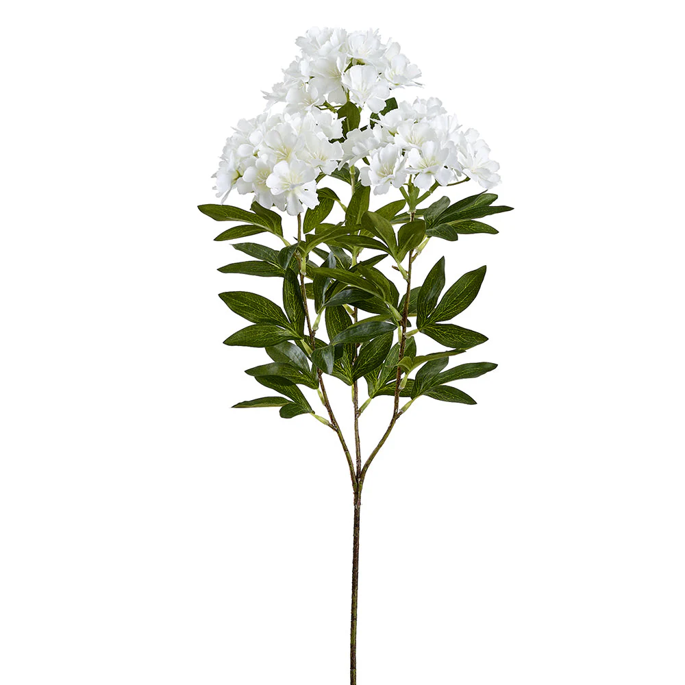 27" Rose Myrtle Silk Flower Stem -White (Pack of 12)