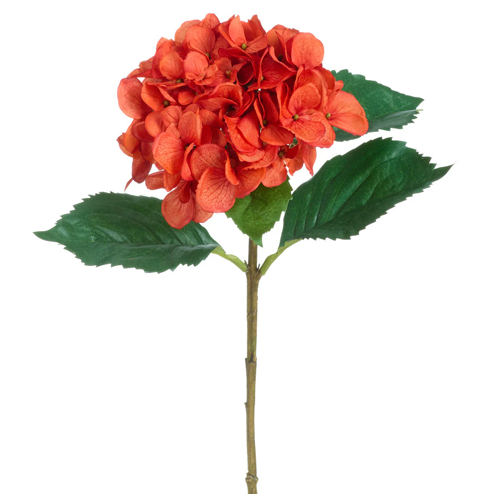 27" Silk Hydrangea Flower Spray -Orange (Pack of 12)