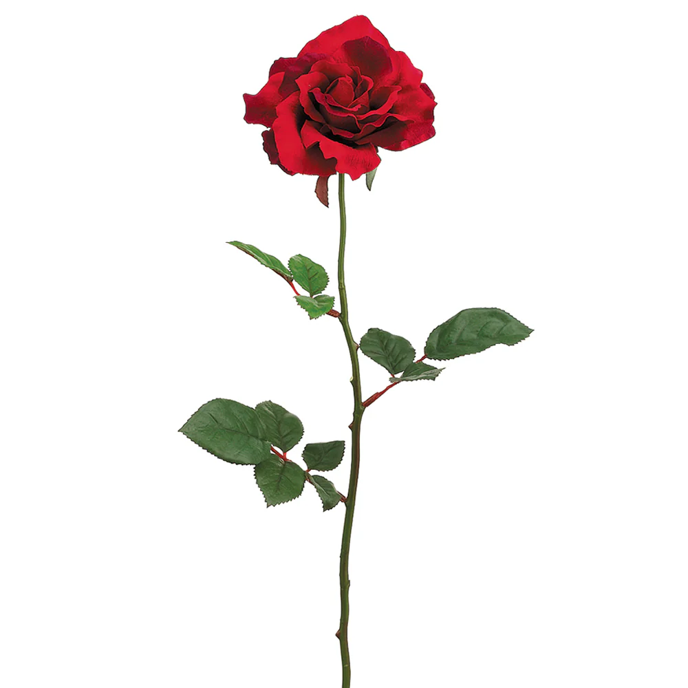 27" Silk Large Planter Rose Flower Spray -Red (Pack of 12)