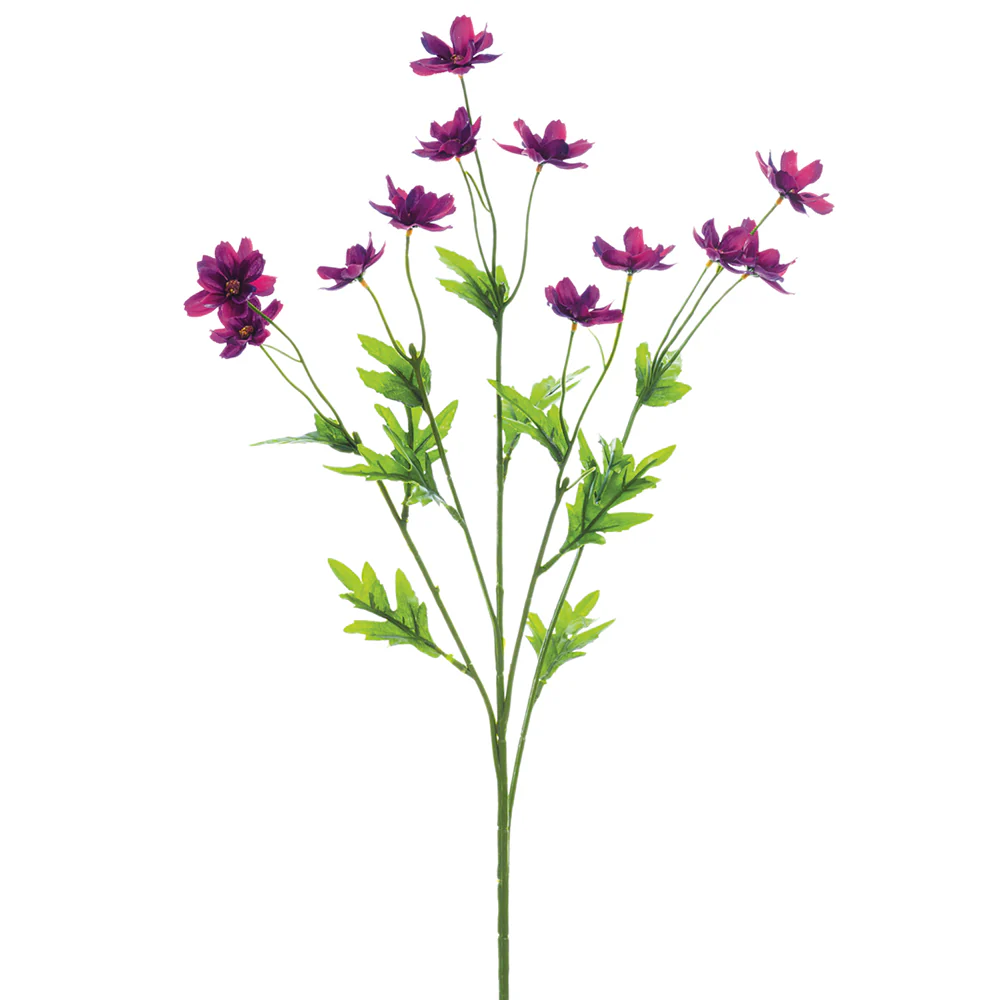 27" Silk Mini Cosmos Flower Spray -Violet (Pack of 12)