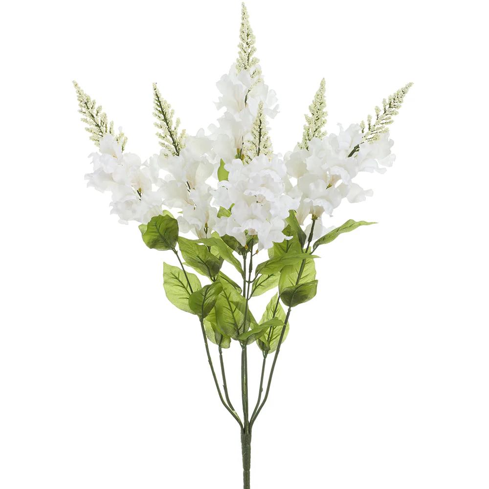 27" Snapdragon Silk Flower Bush -White (Pack of 12)
