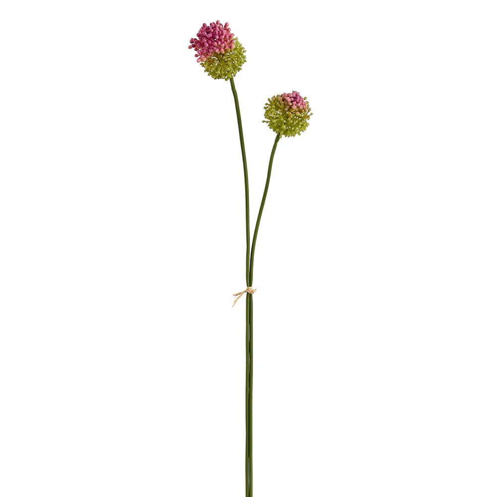 28.5" Allium Silk Flower Stem Bundle -Green/Purple (Pack of 12)
