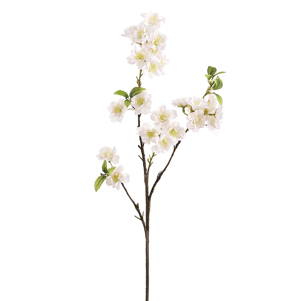 28.5" Cherry Blossom Silk Flower Stem -Cream (Pack of 12)