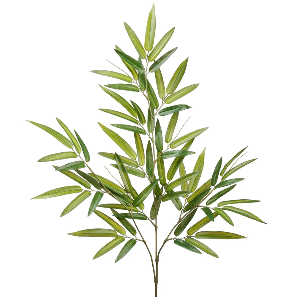 28.5" Silk Bamboo Leaf Stem -2 Tone Green (Pack of 12)