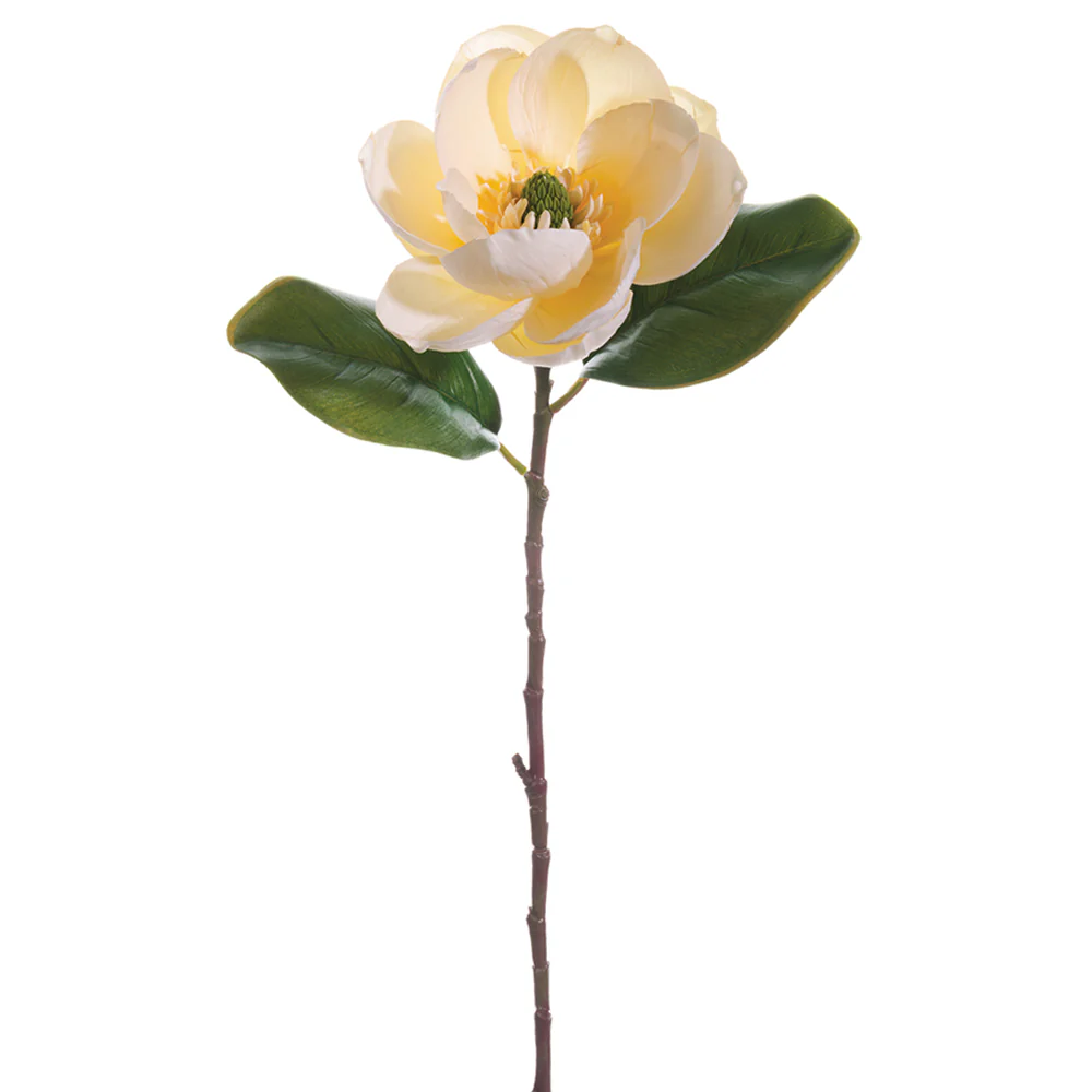 28.5" Silk Magnolia Flower Spray -Vanilla (Pack of 12)