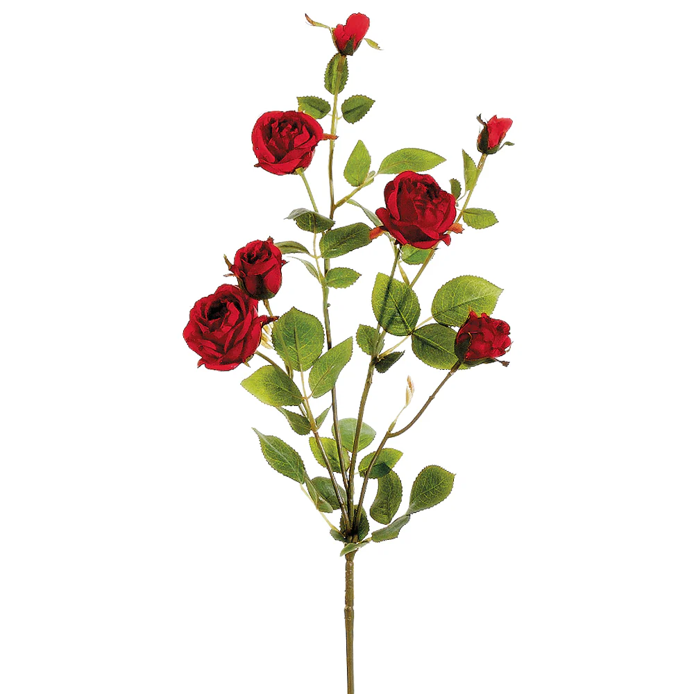 28.5" Silk Rose Flower Spray -Red (Pack of 12)