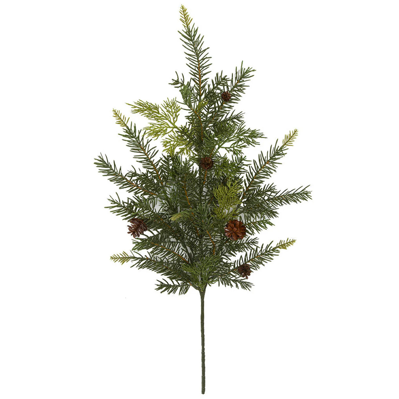 28.5" Soft-Touch Artificial Mixed Pine & Pinecone Stem -Green (Pack of 12)