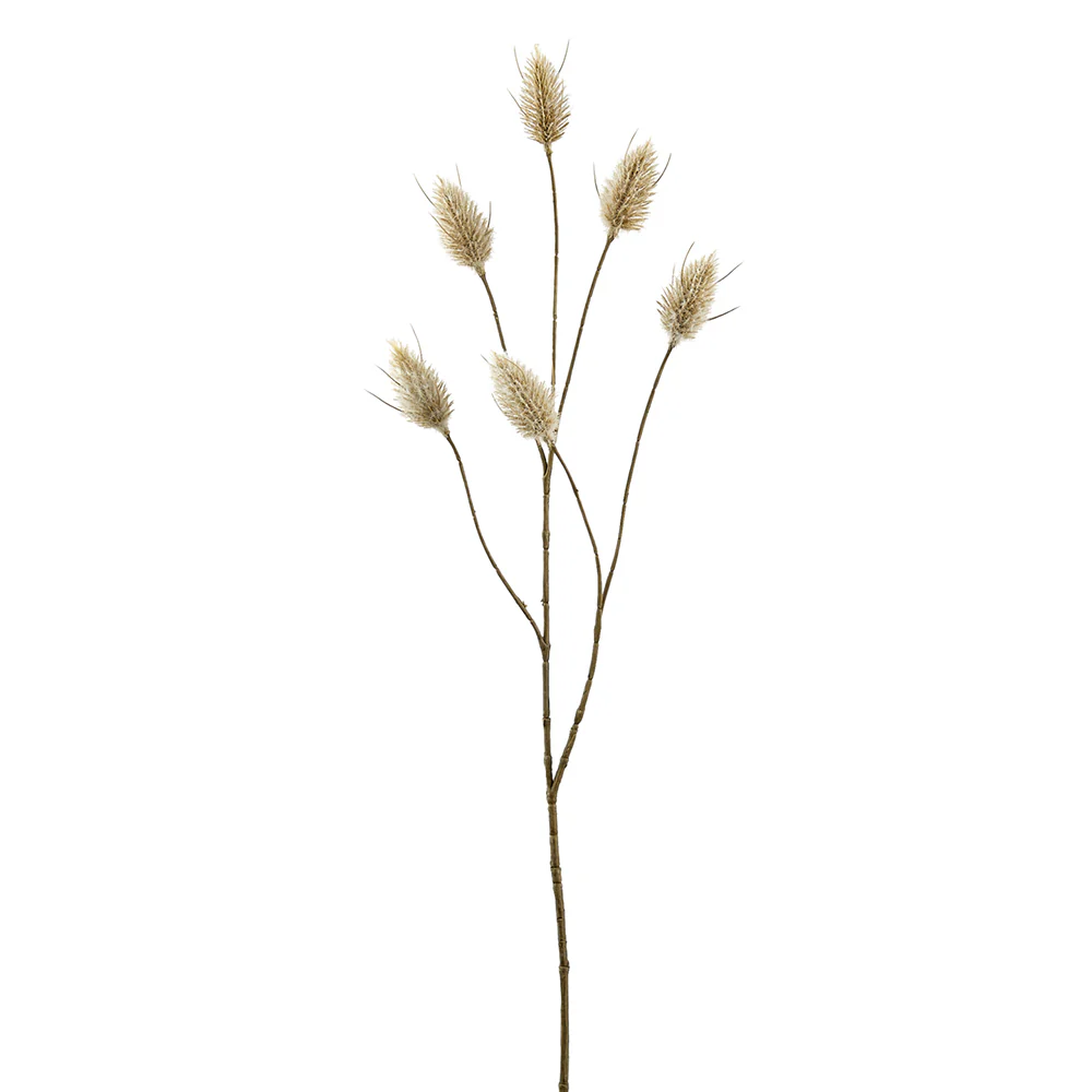 28" Artificial Hare's Tail Flower Stem -Beige (Pack of 12)