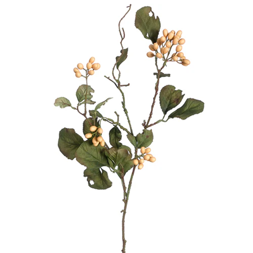 28" Artificial Mountain Berry Stem -Beige (Pack of 6)