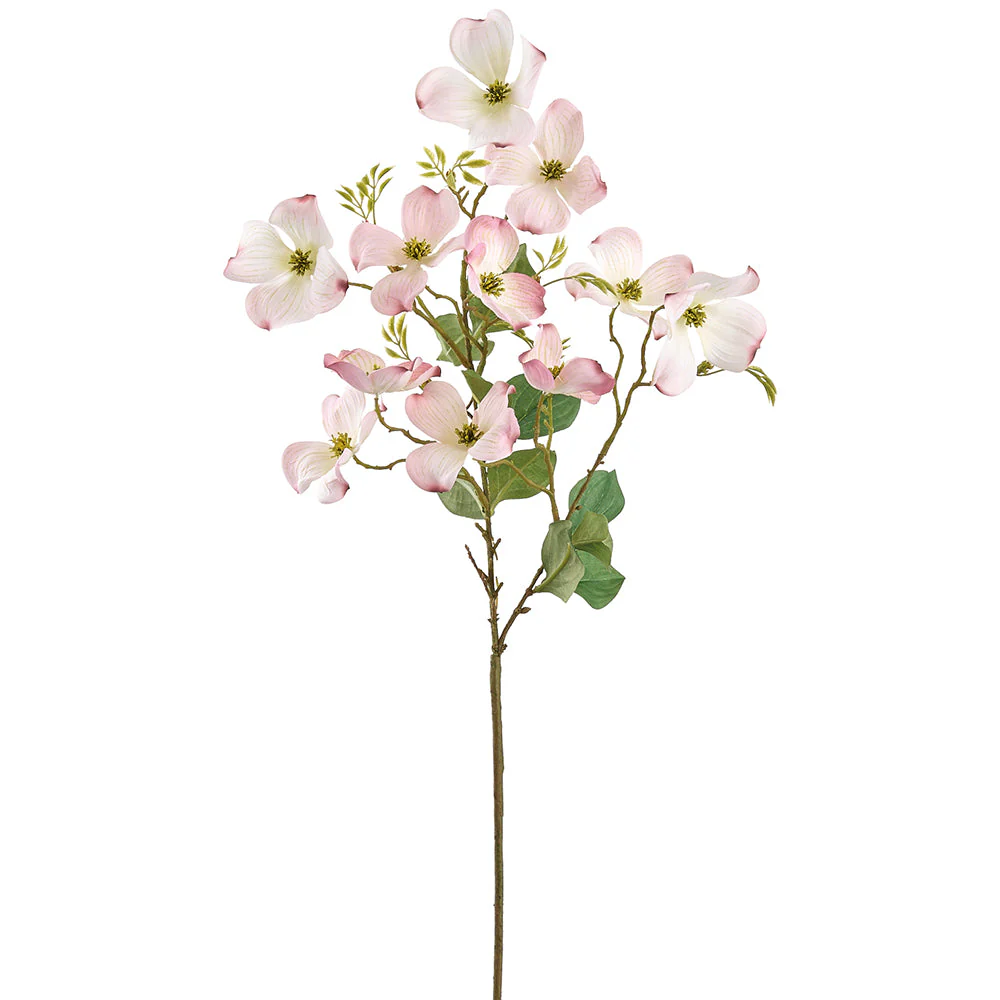 28" Dogwood Blossom Silk Flower Stem -Blush (Pack of 12)