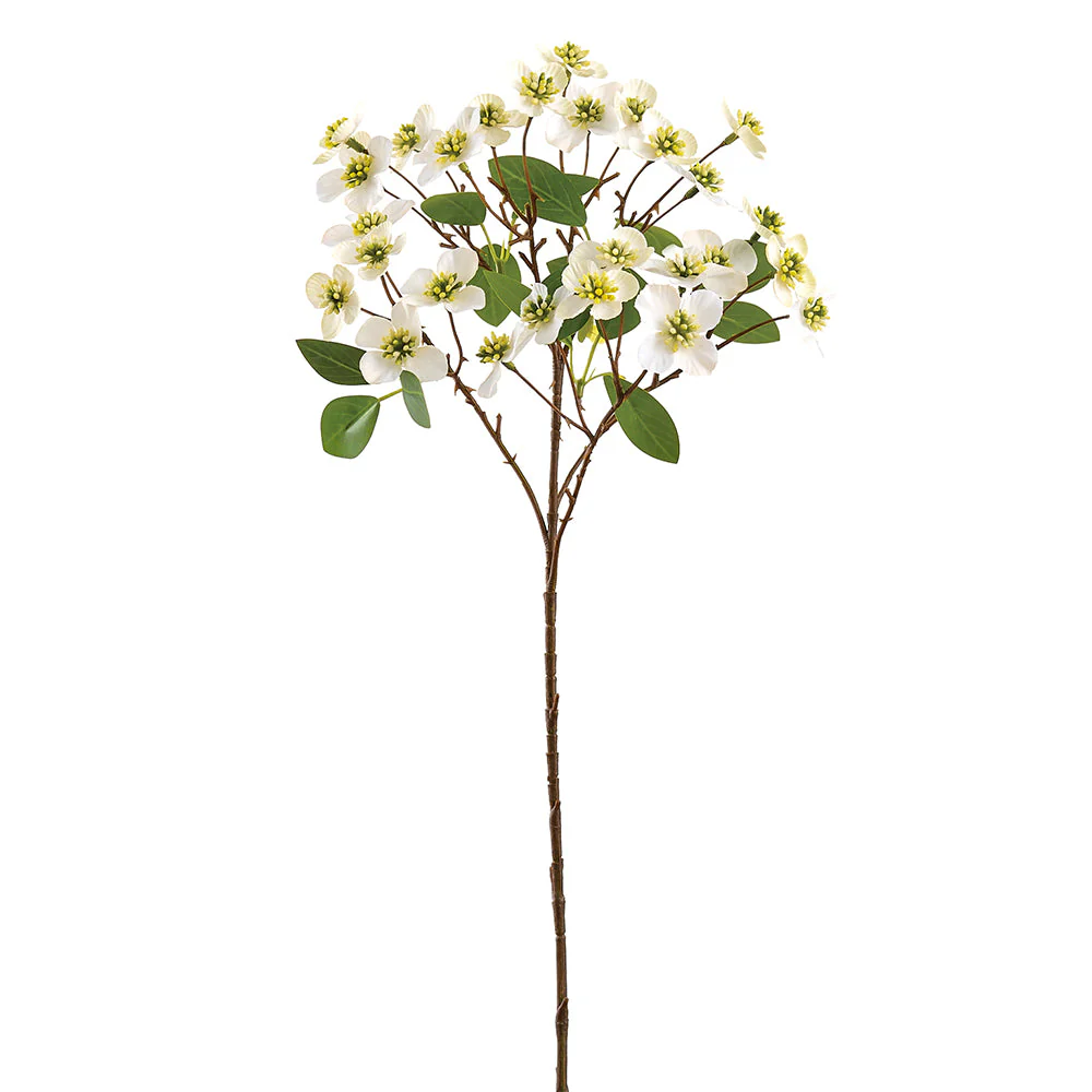 28" Dogwood Blossom Silk Flower Stem -Cream (Pack of 12)