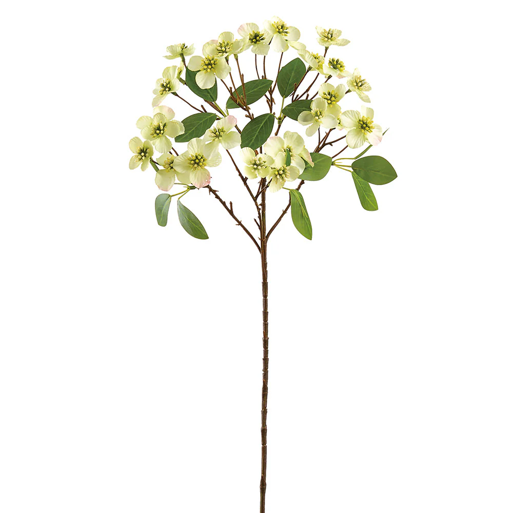 28" Dogwood Blossom Silk Flower Stem -Green (Pack of 12)