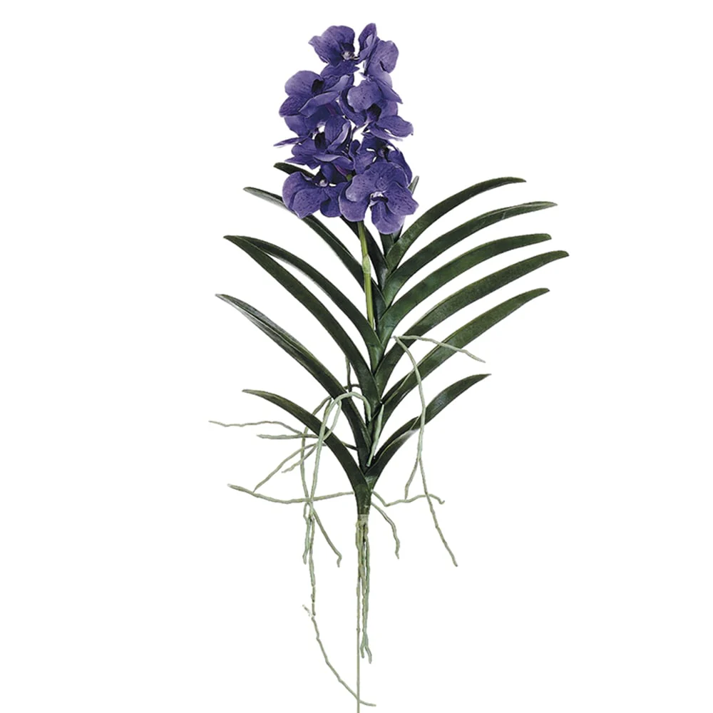 28" Hand-Wrapped Silk Vanda Orchid Flower Spray -Purple/Lavender (Pack of 4)