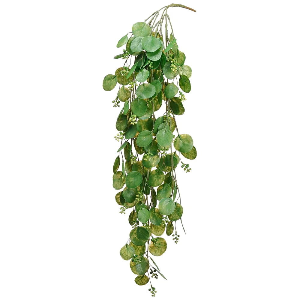 28" Hanging Silk Round Leaf Eucalyptus Plant -Green (Pack of 12)