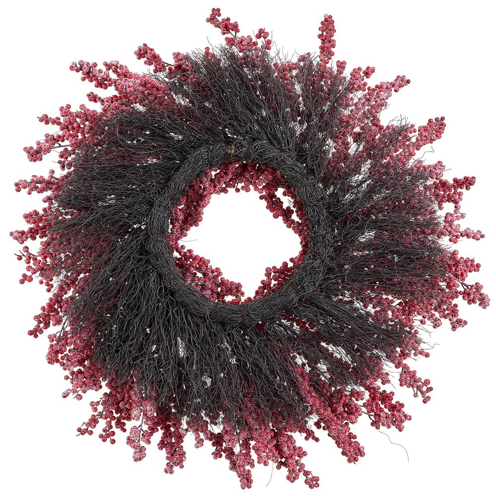 28" Iced Artificial Berry Wreath -Red (Pack of 4) - Image 2