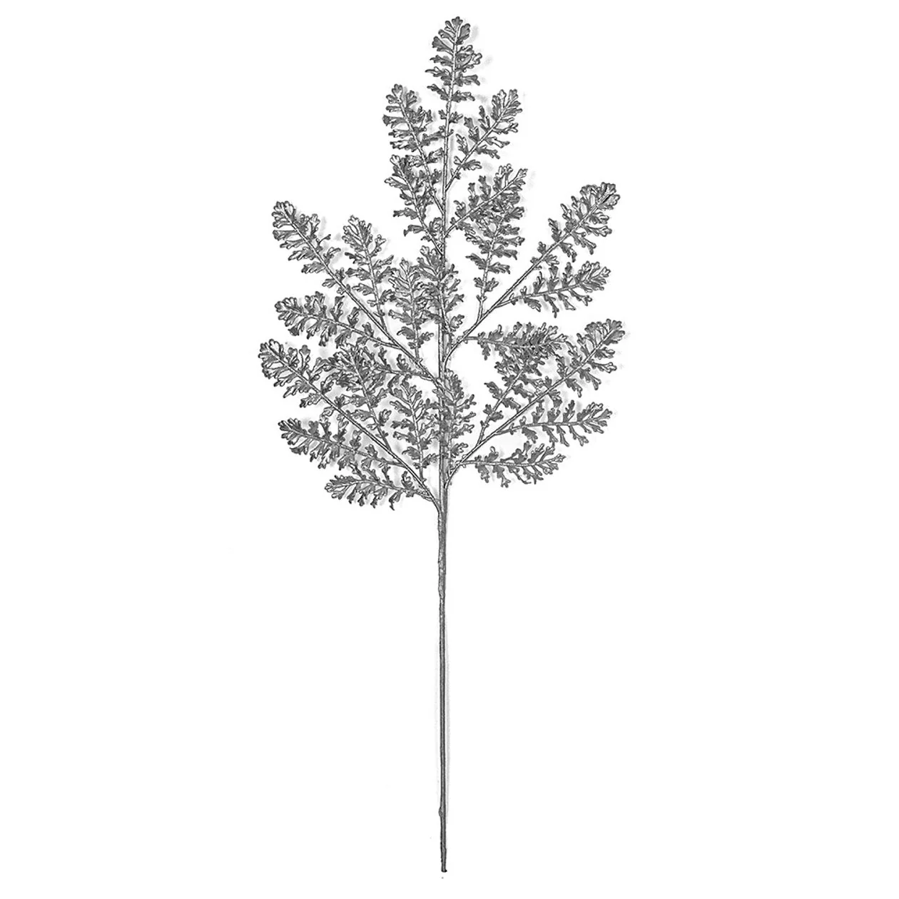 28" Metallic Artemisia Leaf Artificial Stem -Silver (Pack of 24)