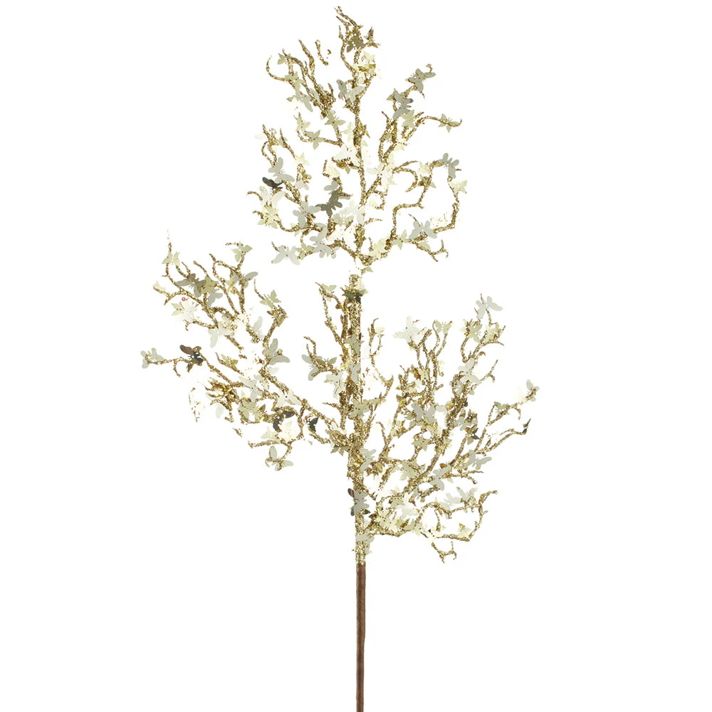 28" Metallic Artificial Butterfly Stem -Gold (Pack of 12)