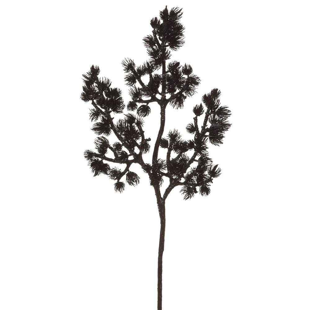 28" Metallic Artificial Ming Pine Stem -Black (Pack of 12)