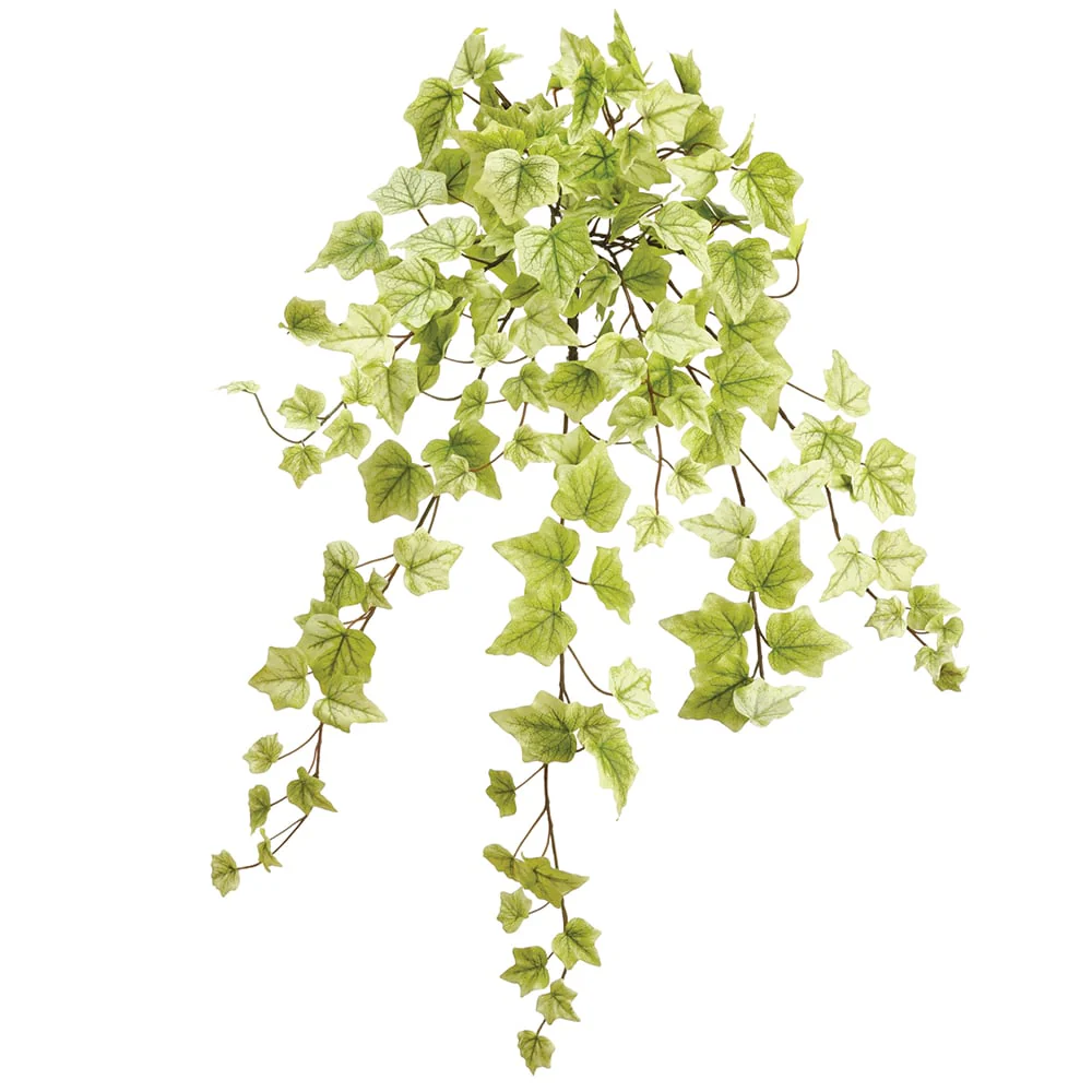 28" One-Piece Construction Ivy Silk Hanging Plant -144 Leaves -Cream/Green (Pack of 6)